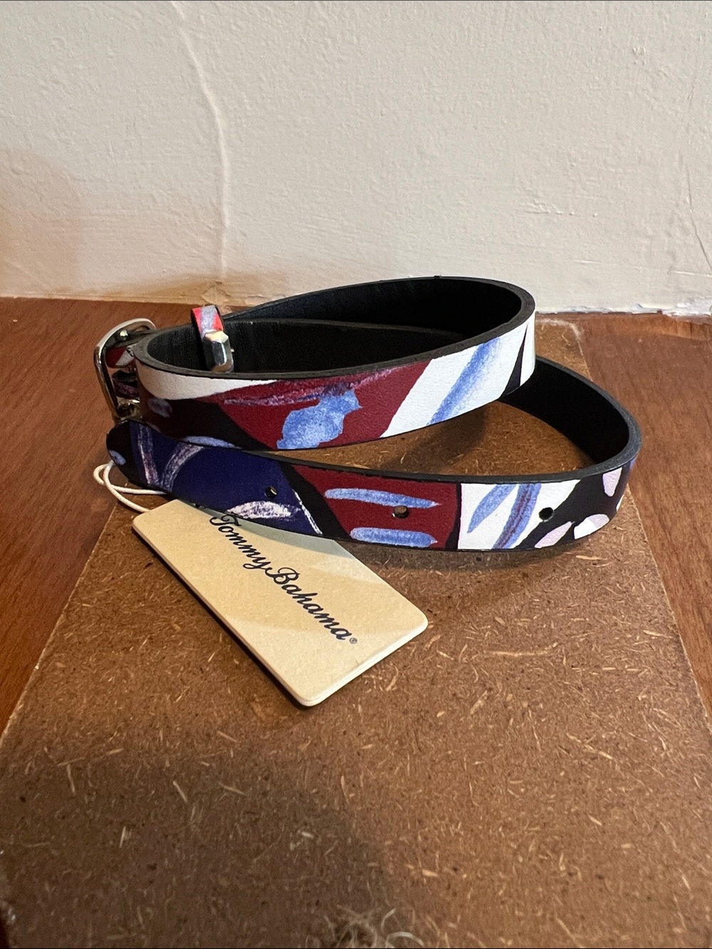 NWT Tommy Bahama Leather wrap bracelet with Pink, Purple & Blue Palm Accents